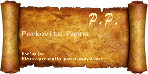 Perkovits Panna névjegykártya